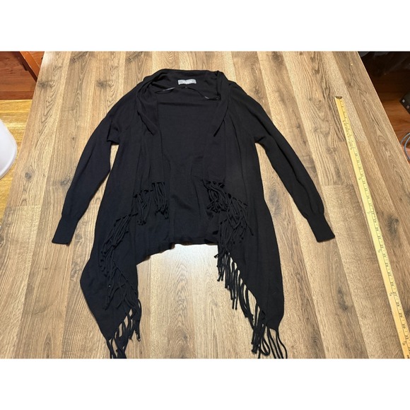 2Sable Sweaters - 2Sable Sweater, Women's Size Small, Black, Open Cardigan, Frayed, Long Sleeve